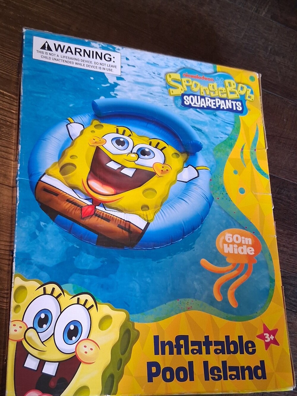 SpongeBob SquarePants Yellow & Blue Inflatable Pool Float - Picture 2 of 2